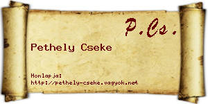 Pethely Cseke névjegykártya